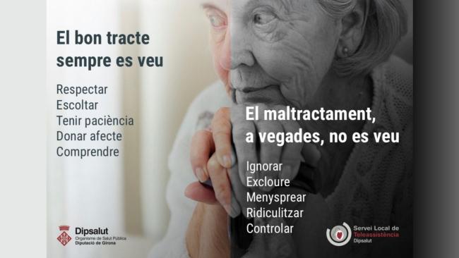 Fulletó del Servei Local de Teleassistència de Dipsalut editat en motiu del Dia Mundial contra el maltractament a les persones grans